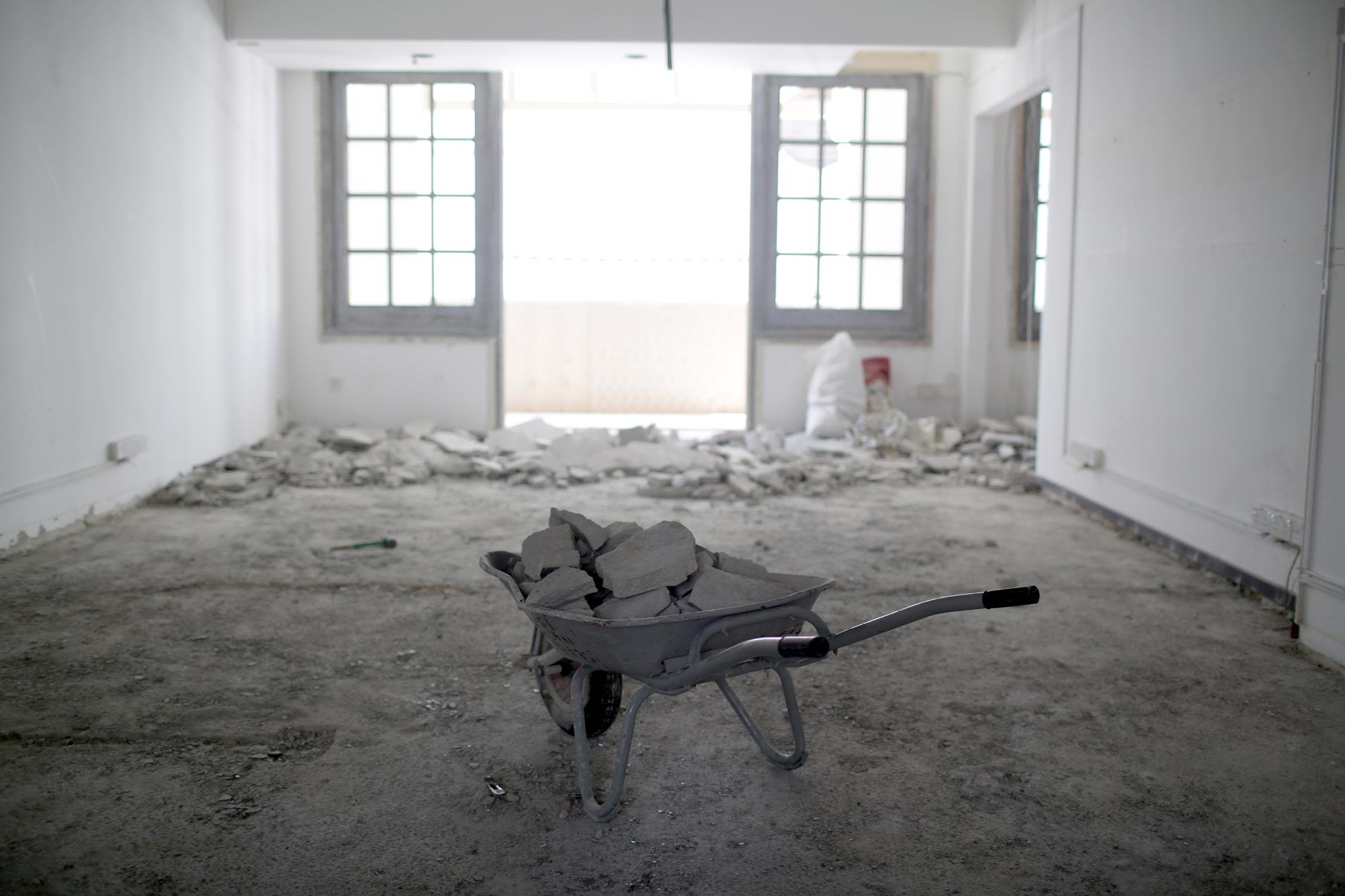 In the middle of Raffles Singapore's restoration